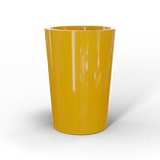 Tegel round tapered fiberglass planter in Gloss Saffron, studio render