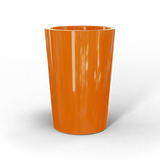 Tegel round tapered fiberglass planter in Gloss Tangerine, studio render