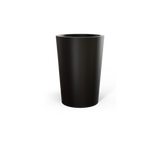 Tegel round tapered fiberglass planter in Matte Black