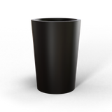 Tegel round tapered fiberglass planter in Matte Black, studio render