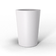 Tegel round tapered fiberglass planter in Matte Bright White, studio render