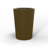 Tegel round tapered fiberglass planter in Matte Bronze, studio render