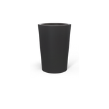 Tegel round tapered fiberglass planter in Matte Charcoal