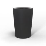 Tegel round tapered fiberglass planter in Matte Charcoal, studio render