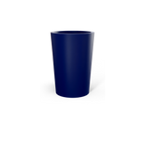 Tegel round tapered fiberglass planter in Matte Cobalt Blue