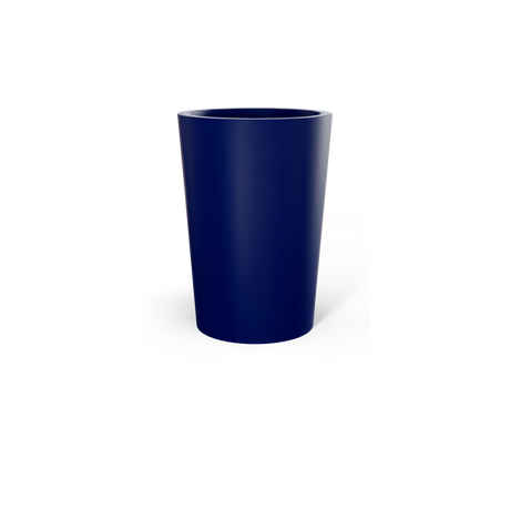Tegel round tapered fiberglass planter in Matte Cobalt Blue