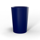Tegel round tapered fiberglass planter in Matte Cobalt Blue, studio render