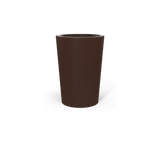 Tegel round tapered fiberglass planter in Matte Dark Brown