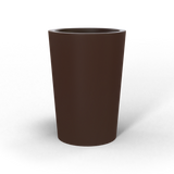 Tegel round tapered fiberglass planter in Matte Dark Brown, studio render