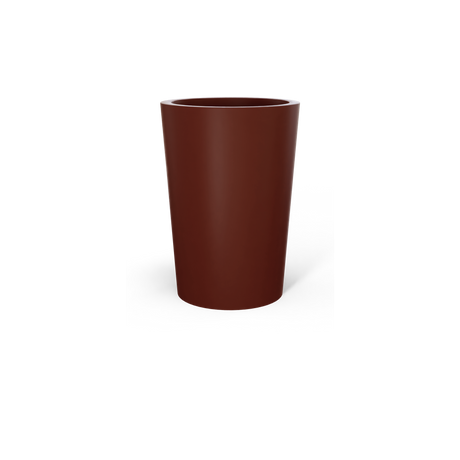 Tegel round tapered fiberglass planter in Matte Terra Cotta