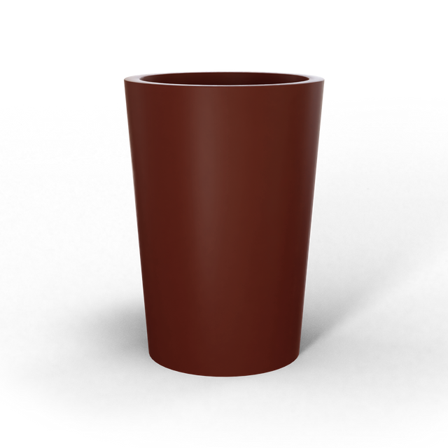 Tegel round tapered fiberglass planter in Matte Terra Cotta, studio render