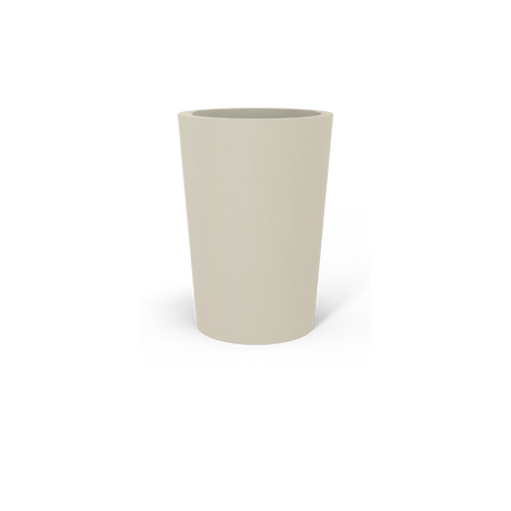 Tegel round tapered fiberglass planter in Satin Beige