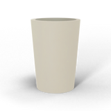 Tegel round tapered fiberglass planter in Satin Beige, studio render