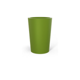 Tegel round tapered fiberglass planter in Satin Green