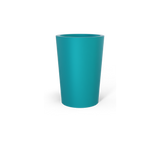 Tegel round tapered fiberglass planter in Satin Seafoam Green