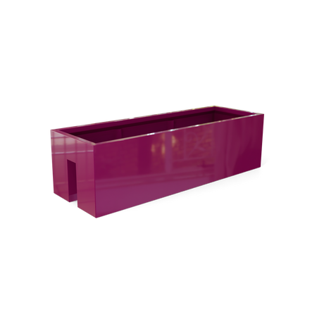 Tiergarden railing fiberglass planter in Gloss Eggplant