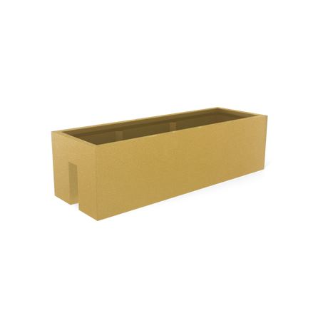 Tiergarden railing fiberglass planter in Gloss Metallic Gold