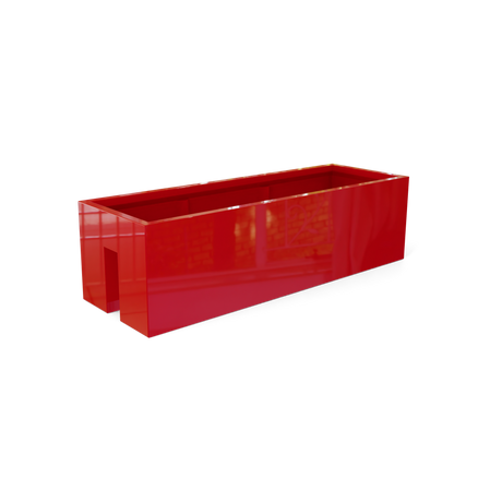 Tiergarden railing fiberglass planter in Gloss Red