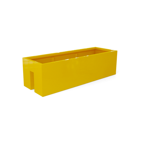 Tiergarden railing fiberglass planter in Gloss Saffron