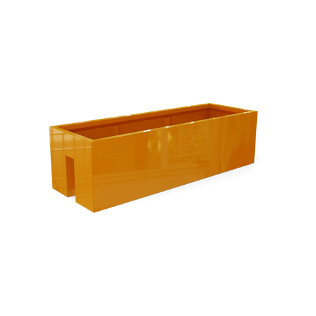 Tiergarden railing fiberglass planter in Gloss Tangerine