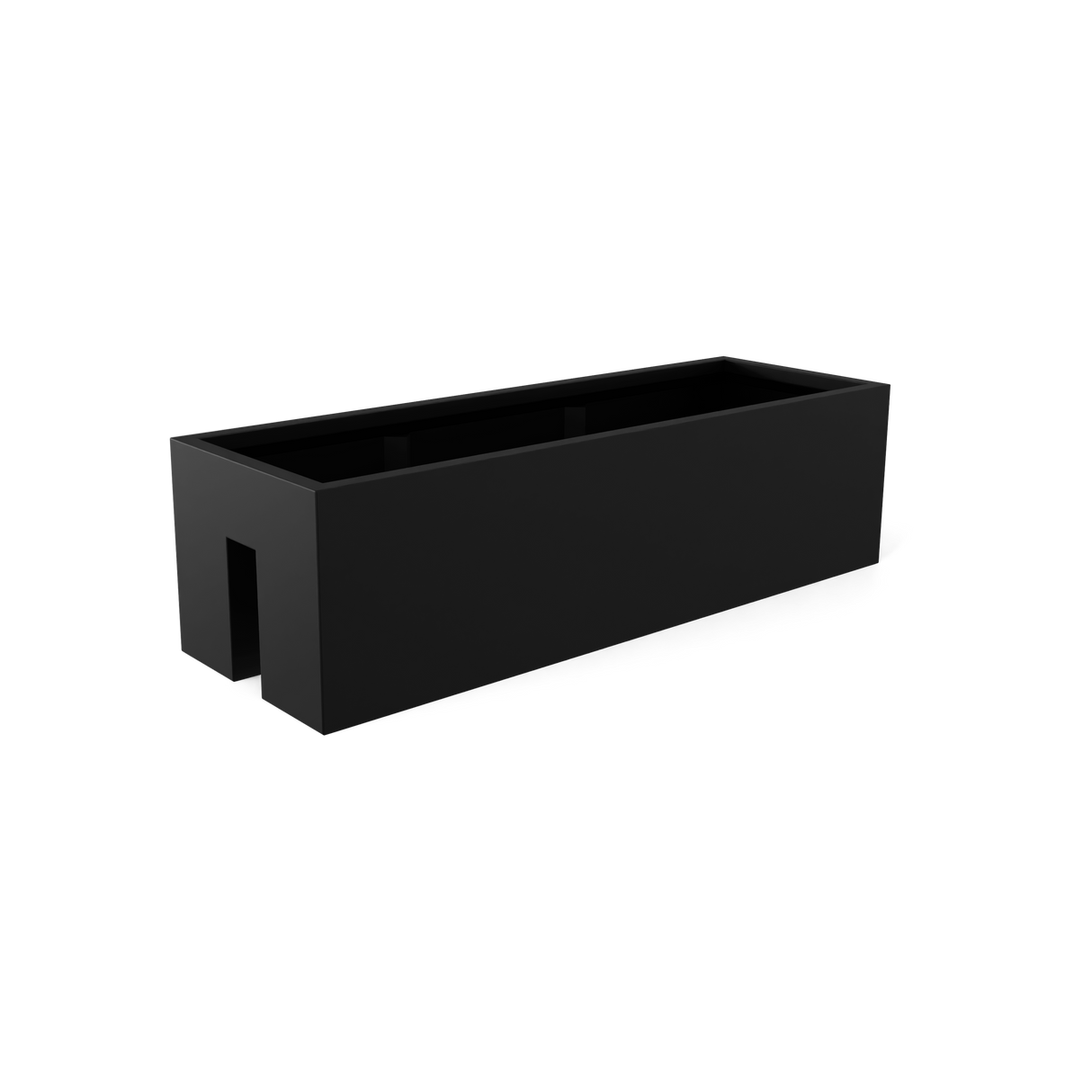Tiergarden railing fiberglass planter in Matte Black
