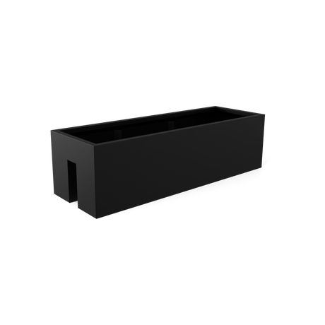 Tiergarden railing fiberglass planter in Matte Black