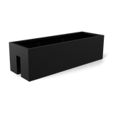 Tiergarden railing fiberglass planter in Matte Black, 36 × 12 × 10 in, studio render