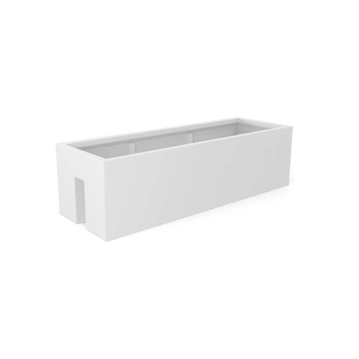 Tiergarden railing fiberglass planter in Matte Bright White