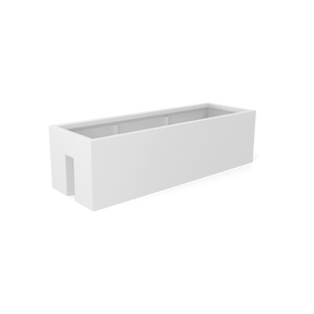 Tiergarden railing fiberglass planter in Matte Bright White