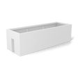 Tiergarden railing fiberglass planter in Matte Bright White, 36 × 12 × 10 in, studio render