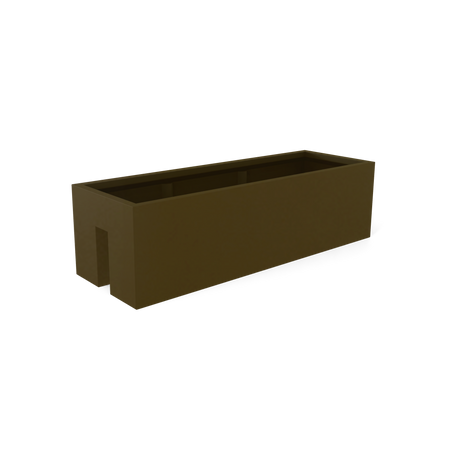 Tiergarden railing fiberglass planter in Matte Bronze