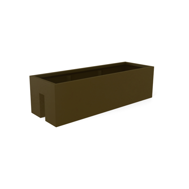 Tiergarden railing fiberglass planter in Matte Bronze