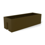 Tiergarden railing fiberglass planter in Matte Bronze, 36 × 12 × 10 in, studio render