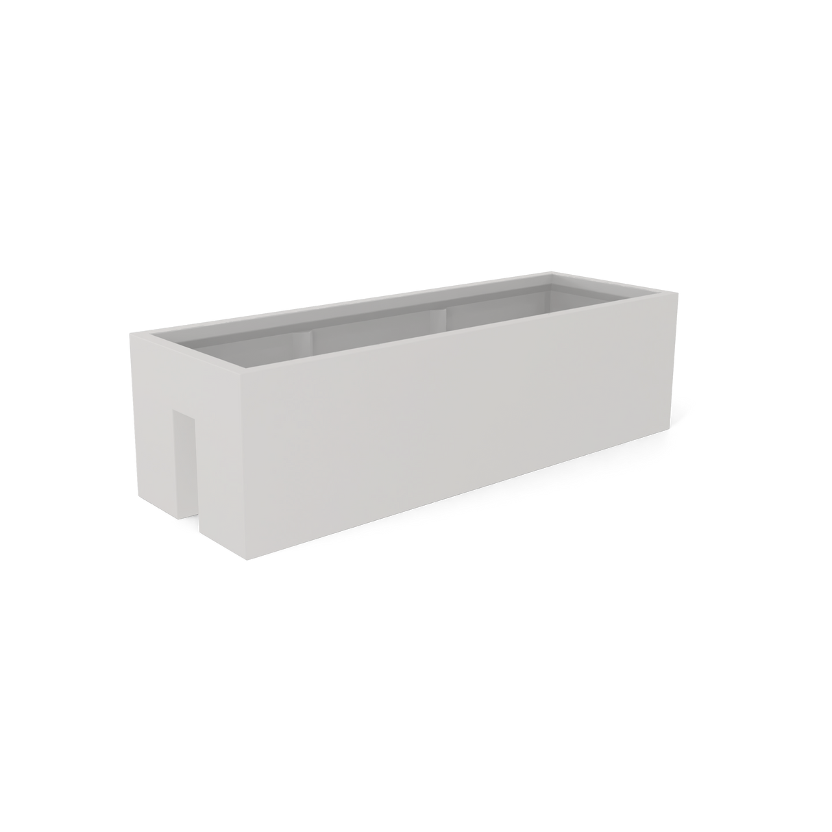 Tiergarden railing fiberglass planter in Matte Cement Grey