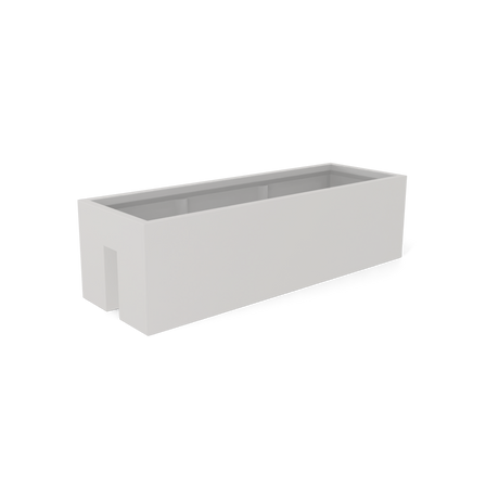 Tiergarden railing fiberglass planter in Matte Cement Grey