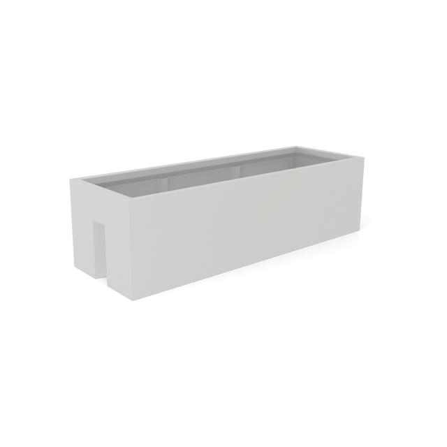 Tiergarden railing fiberglass planter in Matte Cement Grey