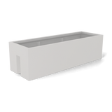 Tiergarden railing fiberglass planter in Matte Cement Grey, 36 × 12 × 10 in, studio render
