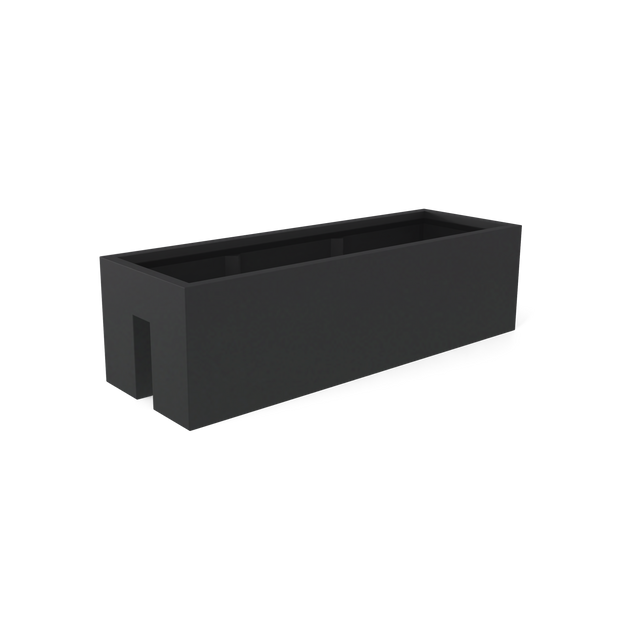 Tiergarden railing fiberglass planter in Matte Charcoal