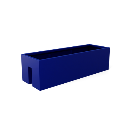 Tiergarden railing fiberglass planter in Matte Cobalt Blue