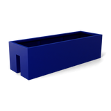 Tiergarden railing fiberglass planter in Matte Cobalt Blue, 36 × 12 × 10 in, studio render