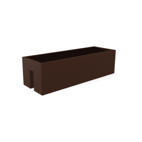 Tiergarden railing fiberglass planter in Matte Dark Brown