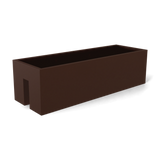 Tiergarden railing fiberglass planter in Matte Dark Brown, 36 × 12 × 10 in, studio render