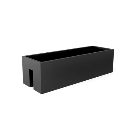 Tiergarden railing fiberglass planter in Matte Gunmetal