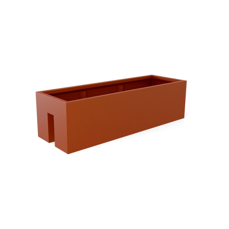 Tiergarden railing fiberglass planter in Matte Terra Cotta