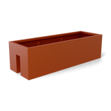 Tiergarden railing fiberglass planter in Matte Terra Cotta, 36 × 12 × 10 in, studio render