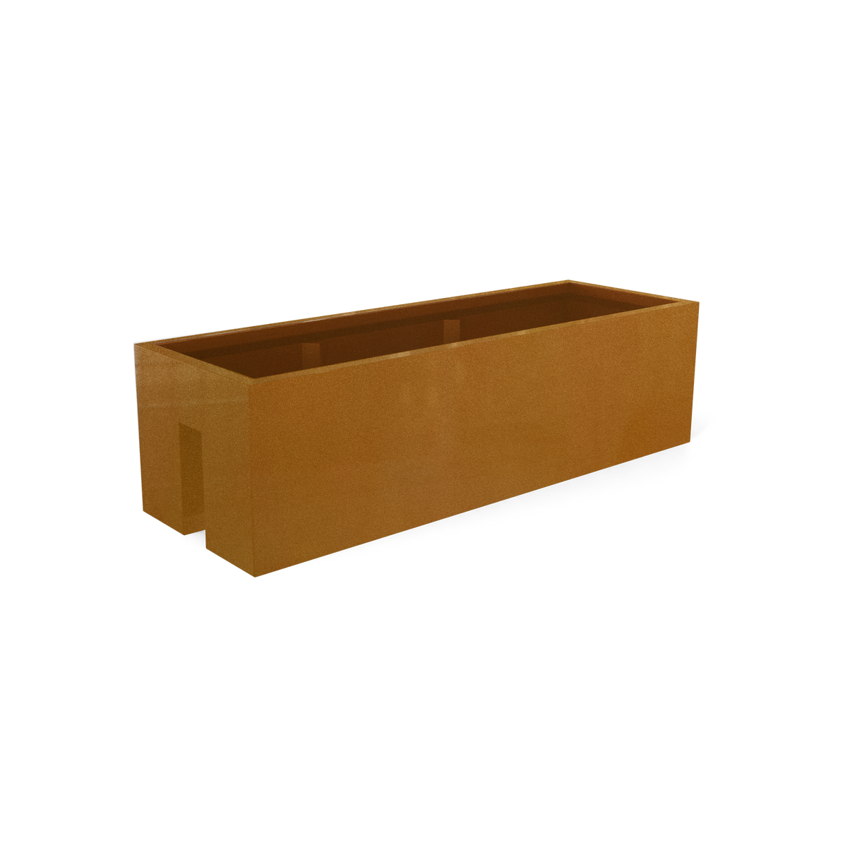 Tiergarden railing fiberglass planter in Metallic Bronze