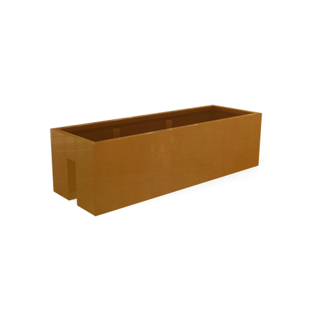 Tiergarden railing fiberglass planter in Metallic Bronze