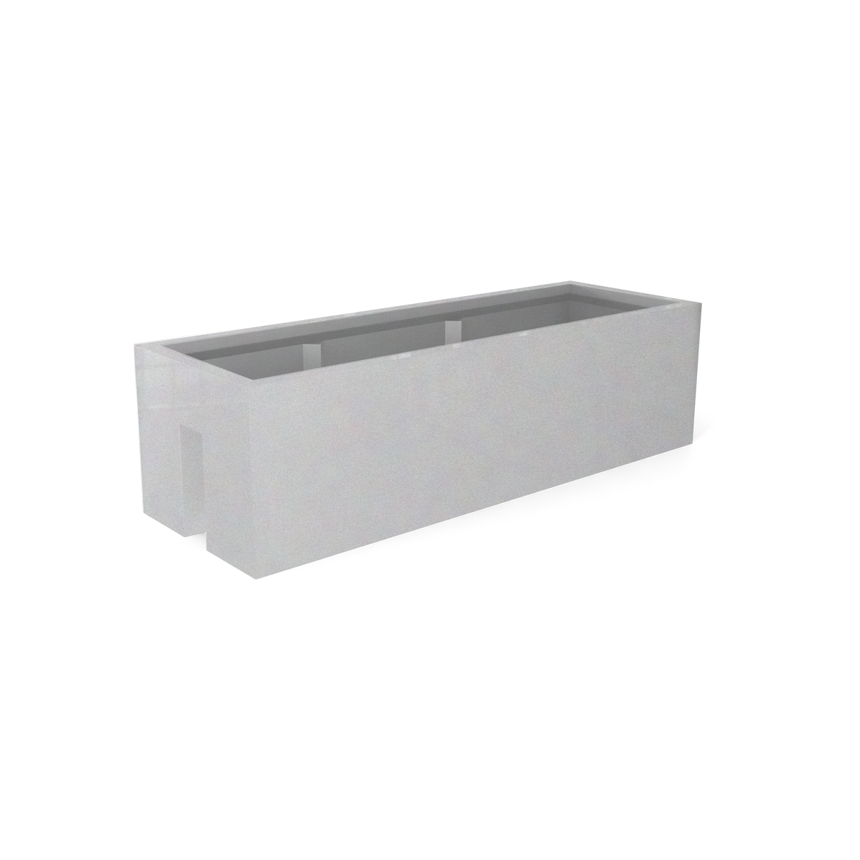 Tiergarden railing fiberglass planter in Metallic Silver