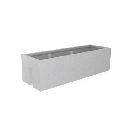Tiergarden railing fiberglass planter in Metallic Silver
