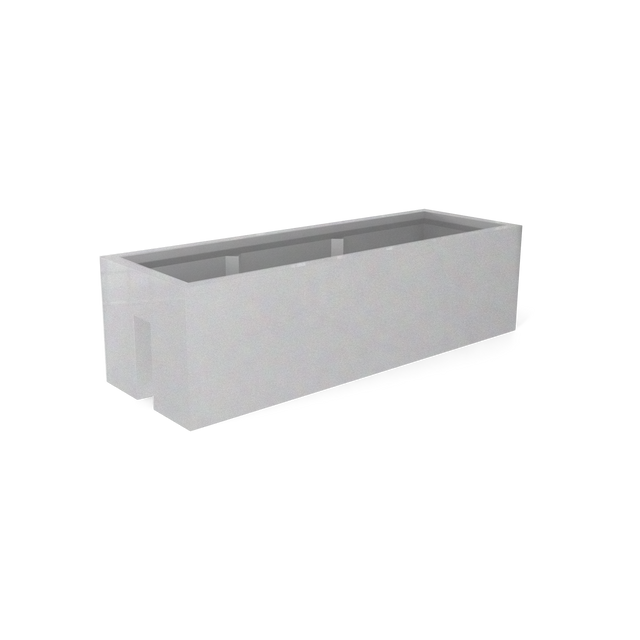 Tiergarden railing fiberglass planter in Metallic Silver